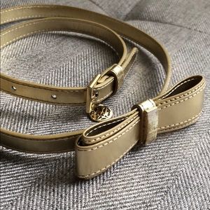 Skinny gold leather bow belt Lilly Pulitzer NWOT
